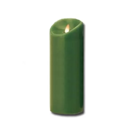 Candela grande verde a led con fiamma movibile - Luminara