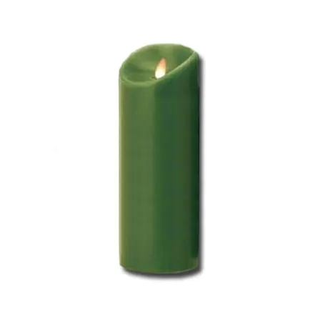 Candela grande verde a led con fiamma movibile - Luminara