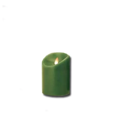 Candela piccola verde a led con fiamma movibile - Luminara