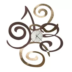 Orologio Filomena, Marrone e Foglia Oro - Arti e Mestieri