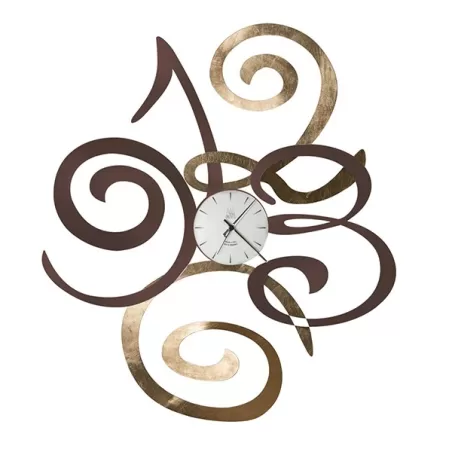 Orologio Filomena, Marrone e Foglia Oro - Arti e Mestieri