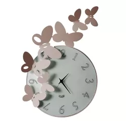Orologio Butterfly Tondo, Beige - Arti e Mestieri