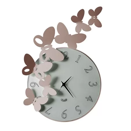 Orologio Butterfly Tondo, Beige - Arti e Mestieri