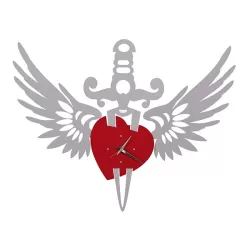 Orologio Cuore Trafitto Tatoo, Allumino - Arti e Mestieri