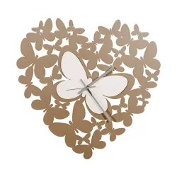 Orologio Cuore Butterfly, Beige e Bianco - Arti e Mestieri