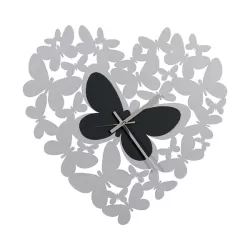 Orologio Cuore Butterfly, Alluminio e Nero - Arti e Mestieri