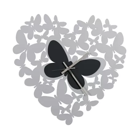 Orologio Cuore Butterfly, Alluminio e Nero - Arti e Mestieri