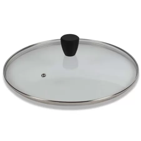 Coperchio vetro cm. 38 pomolo soft touch - Pentolpress