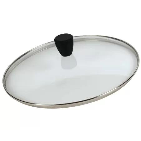 Coperchio ovale vetro pomolo legno - Pentolpress