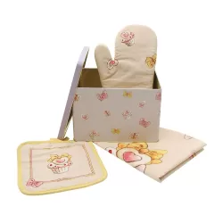 Confezione barattolo in latta con guanto + strofinaccio + presina Cupcake - Thun