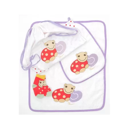 Sacca asilo nido Lalla girl (sacca, asciugamano, bavaglino, calzini antiscivolo 12 mesi) - Thun