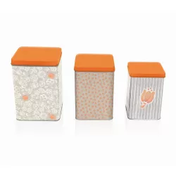 Set 3 scatole in latta allover tulip - Thun