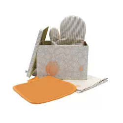 Confezione con barattolo in latta, guantone ,strofinaccio e presina Tulip - Thun