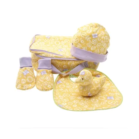 Confezione con borsa, cappellino, bavaglino, babbuccie e gioco butterfly - Thun