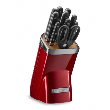 Ceppo con 10 coltelli, Rosso Metallizzato - Kitchenaid