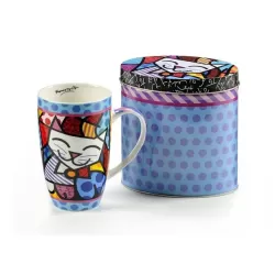 Boccale in scatola di latta "Cat" - Romero Britto