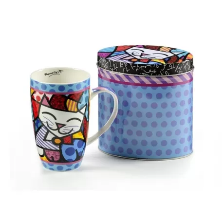 Boccale in scatola di latta "Cat" - Romero Britto