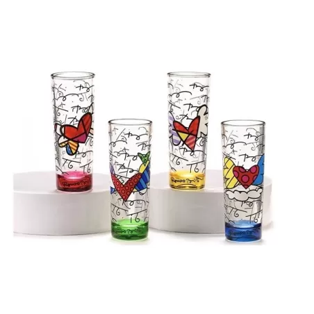 Bicchieri Liquore alti 4 pezzi - Romero Britto