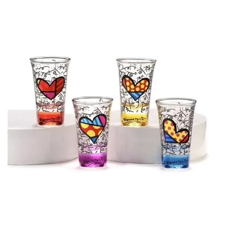 Bicchiere liquore bassi 4 pezzi - Romero Britto