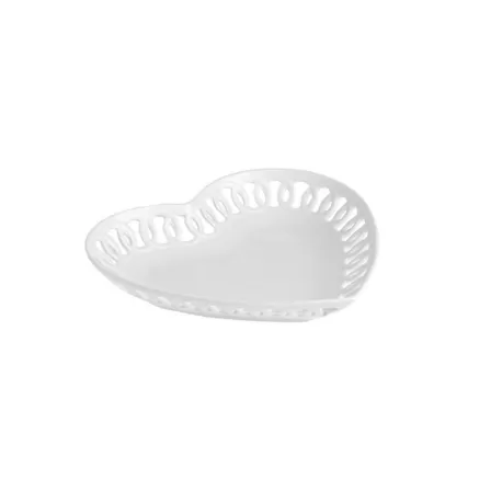 Firenze, Piatto cuore traforato Cm. 21 - La Porcellana Bianca