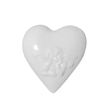 Leopoldina, Umidifcatore cuore/angelo Cm. 18 - La Porcellana Bianca