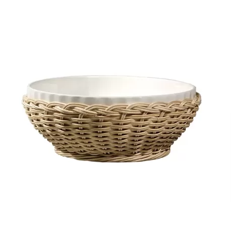 Midollino, Supporto pieve insalatiera Cm. 26 - La Porcellana Bianca