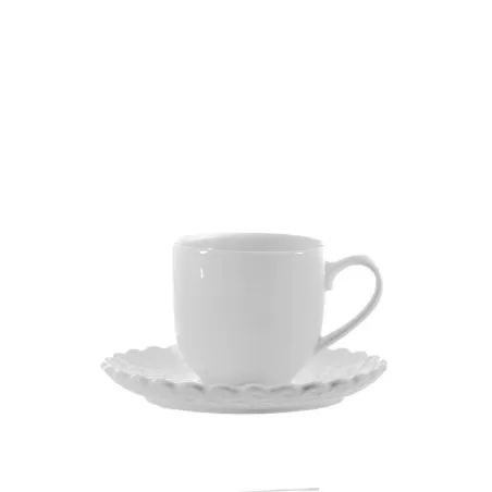 Momenti, Tazza caffe con piatto Ml. 90 - La Porcellana Bianca