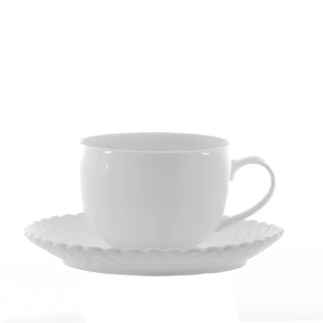 Momenti, Tazza te con piatto Ml. 200 - La Porcellana Bianca