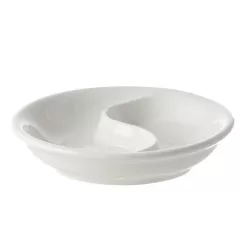 Terrine, Piattino 2 scomparti yinyang Cm. 10 - La Porcellana Bianca