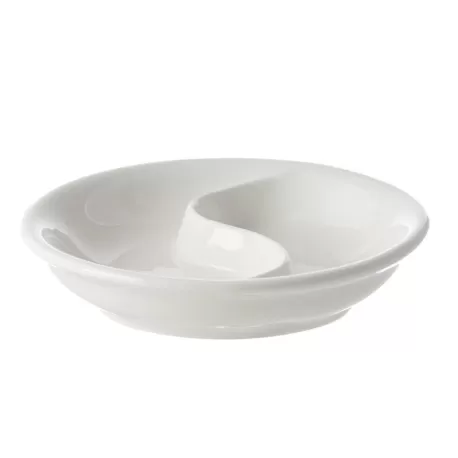 Terrine, Piattino 2 scomparti yinyang Cm. 10 - La Porcellana Bianca