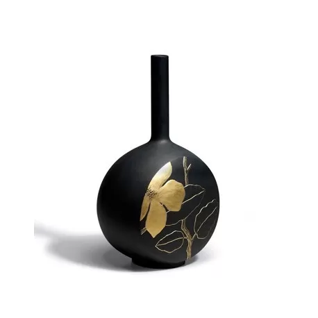 Canvas vase flower twig (black) - Lladrò