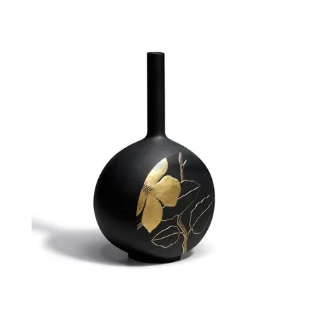Canvas vase flower twig (black) - Lladrò