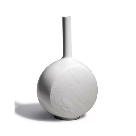 Canvas vase bird scene (white) - Lladrò