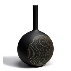 Canvas vase tree rings (black) - Lladrò