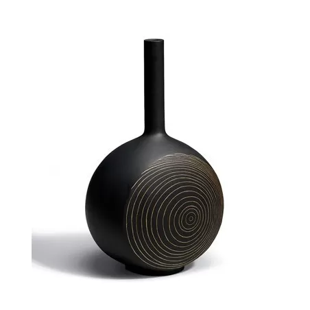 Canvas vase tree rings (black) - Lladrò