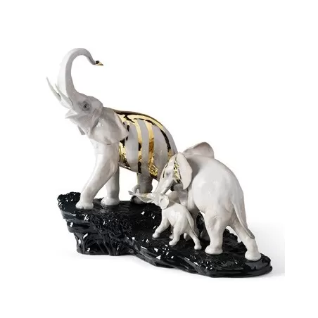 Celebrazione - elefante in roccia nera - Lladrò