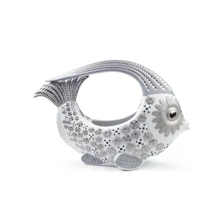 Centro pesce grande (bianco e argento) - Lladrò