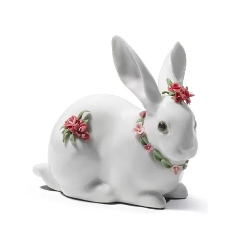 Coniglio con fiori (garofani) - Lladrò