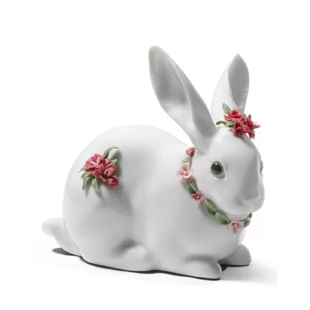 Coniglio con fiori (garofani) - Lladrò