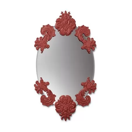 Specchio ovale senza cornice (rosso) - Lladrò