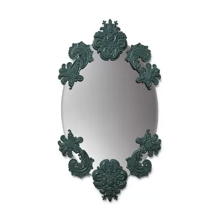 Specchio ovale senza cornice (verde) - Lladrò