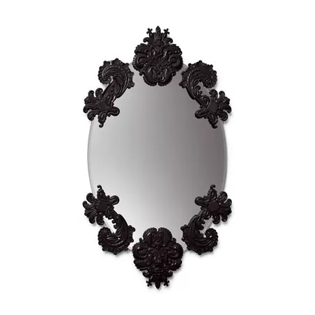 Specchio ovale senza cornice (nero) - Lladrò