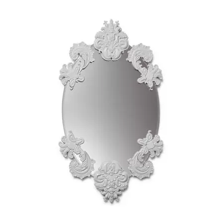 Specchio ovale senza cornice (bianco) - Lladrò