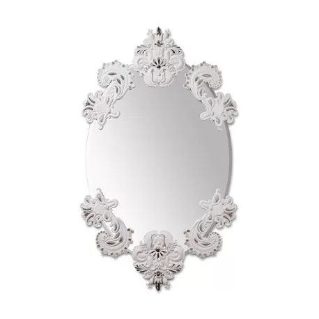 Specchio ovale senza cornice(bian./arg.) - Lladrò