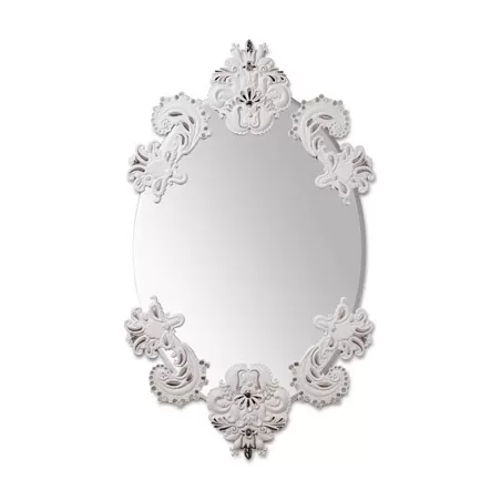 Specchio ovale senza cornice(bian./arg.) - Lladrò