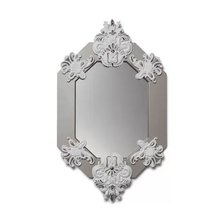 Specchio ottagonale (bianco / argento) - Lladrò