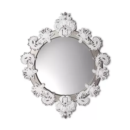 Specchio rotondo piccolo (bian./arg.) - Lladrò