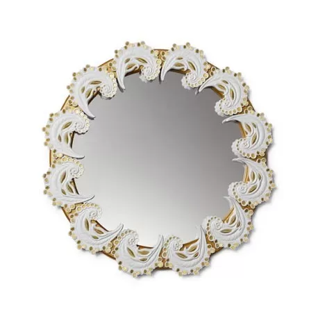 Specchio spirali (bianco / oro) - Lladrò