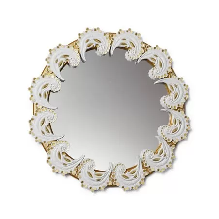 Specchio spirali (bianco / oro) - Lladrò
