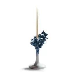 Naturo. -candelabro semplice (blu) - Lladrò
